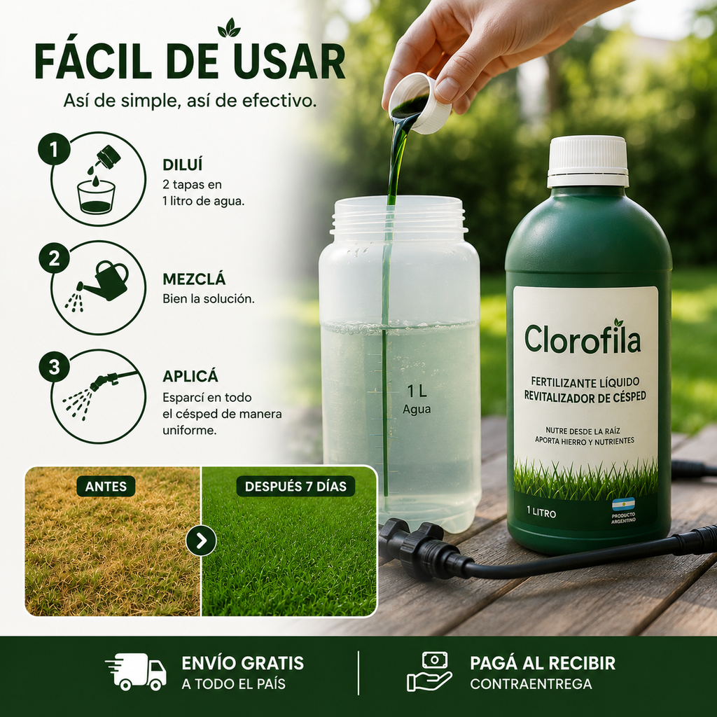 Clorofila™ — Basta de Pasto Amarillo y sin Vida: Devolvele el Verde en Días