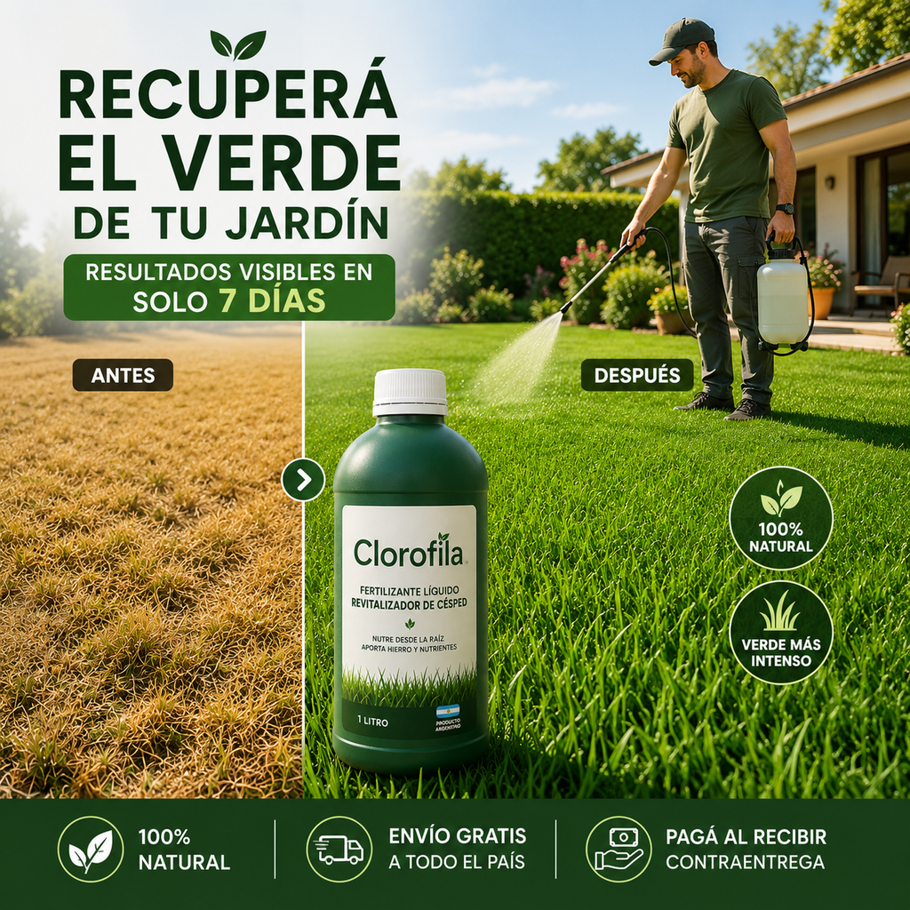 Clorofila™ — Basta de Pasto Amarillo y sin Vida: Devolvele el Verde en Días